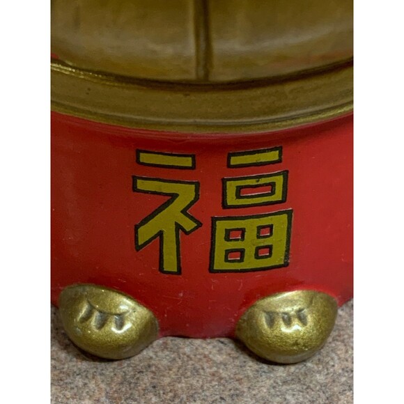 Vintage Bobble Head Nodder Bank Asia Japanese Wooden Ceramic Shelf Sitter - Picture 11 of 16